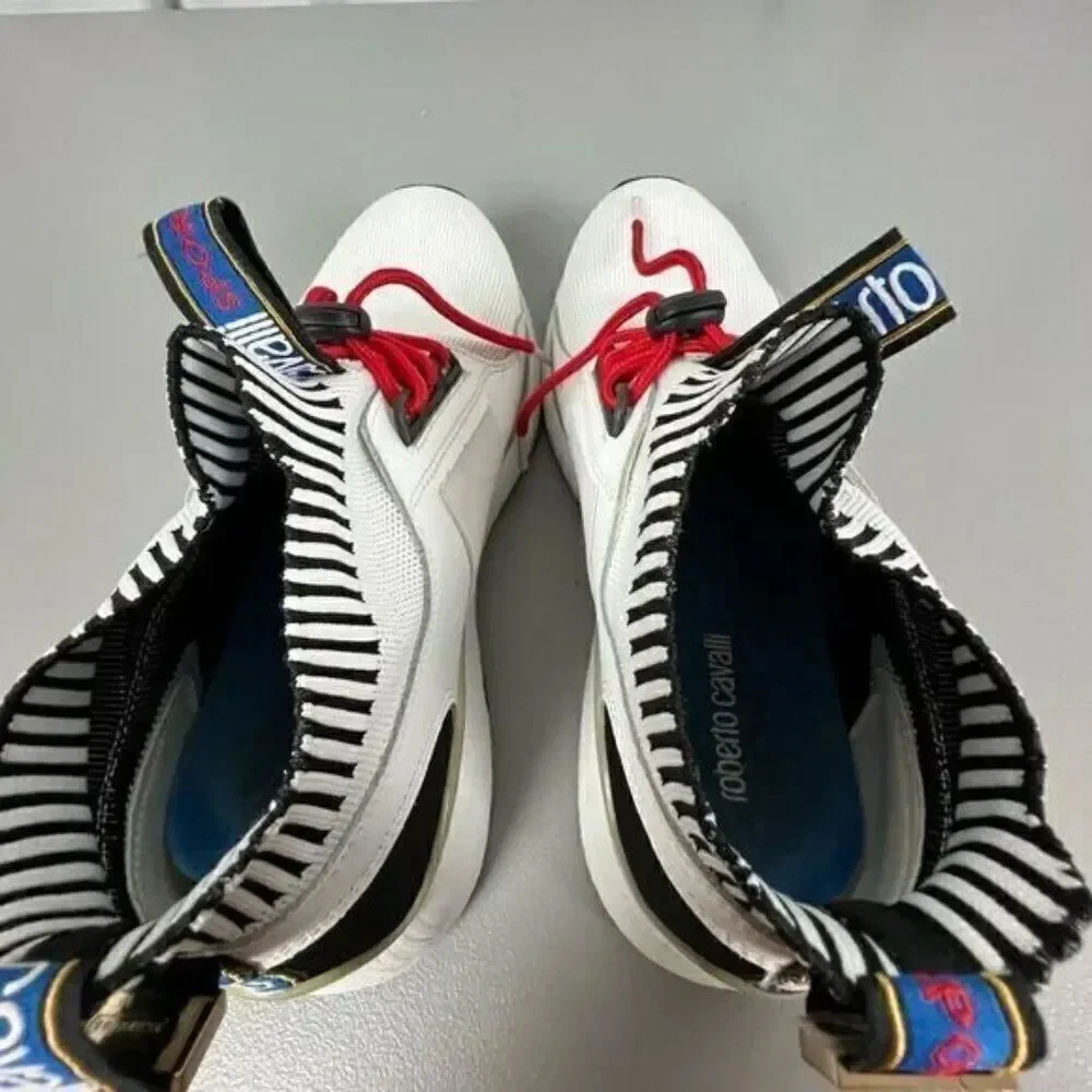ROBERTO CAVALLI SPORT MENS SNEAKERS WHITE SIZE 8 1/2